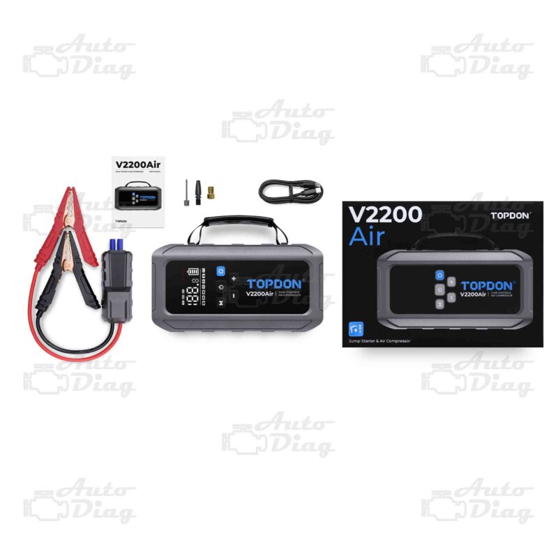 Topdon V2200 Air Arrancador de Batería con Compresor